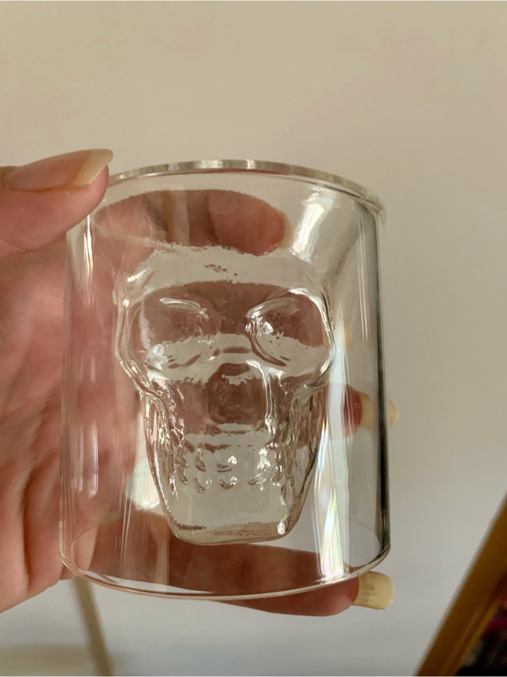 Clear Skull Glass Tumbler - Transparent